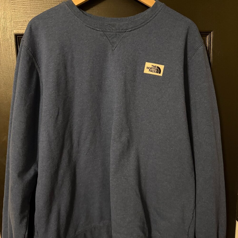 Mens North Face Heavy Knit Sweatshirt Scoop Neck Blue Extra Large